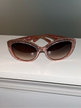 Kate Spade Women’s Glitter Cat-Eye Sunglasses - Rose Gold